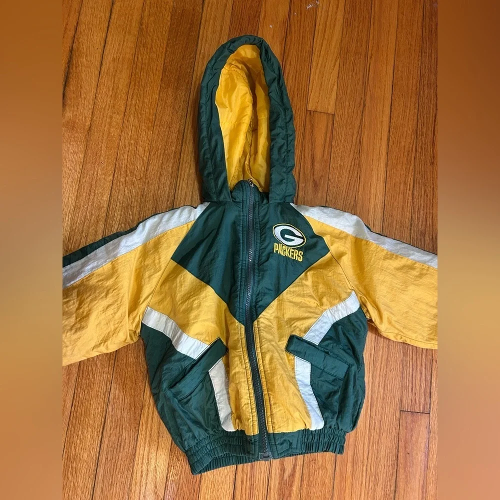 Vintage 1990s Youth Green Bay Packers Pullover NFL Football Jacket 4-5T